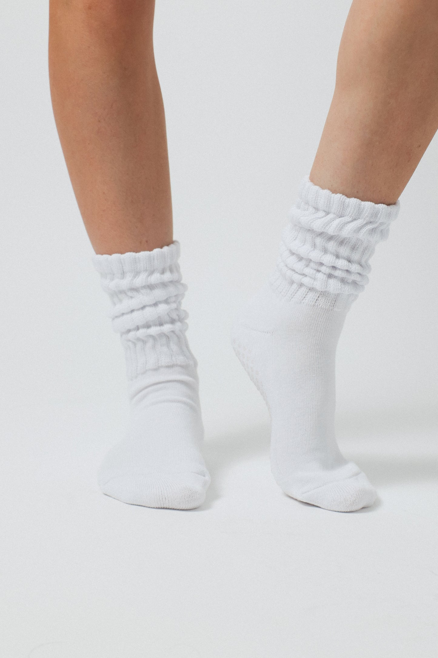 Slouch Grip Sock - White