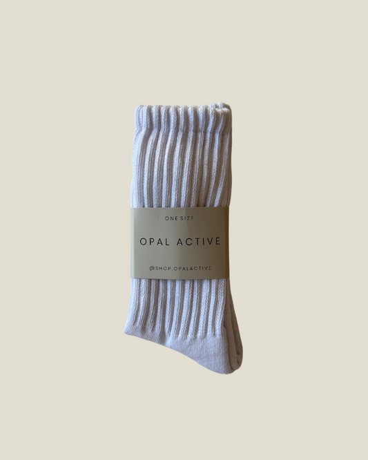 Slouch Grip Sock  - White