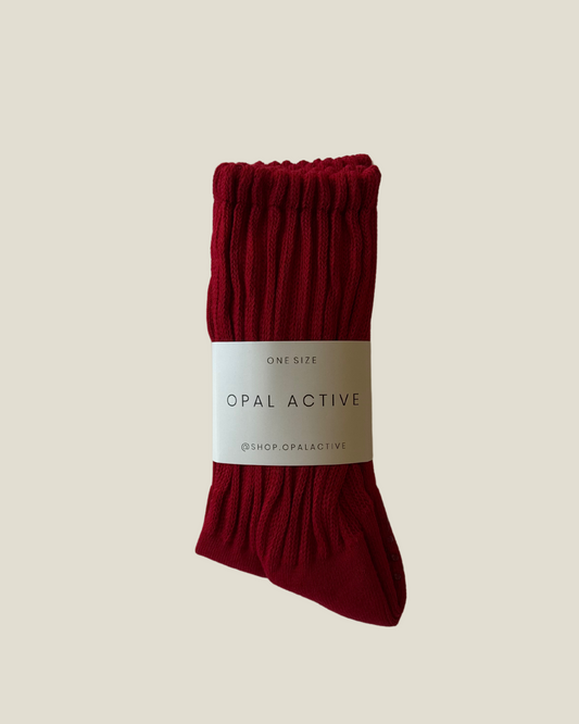 Slouch Grip Socks - Cherry